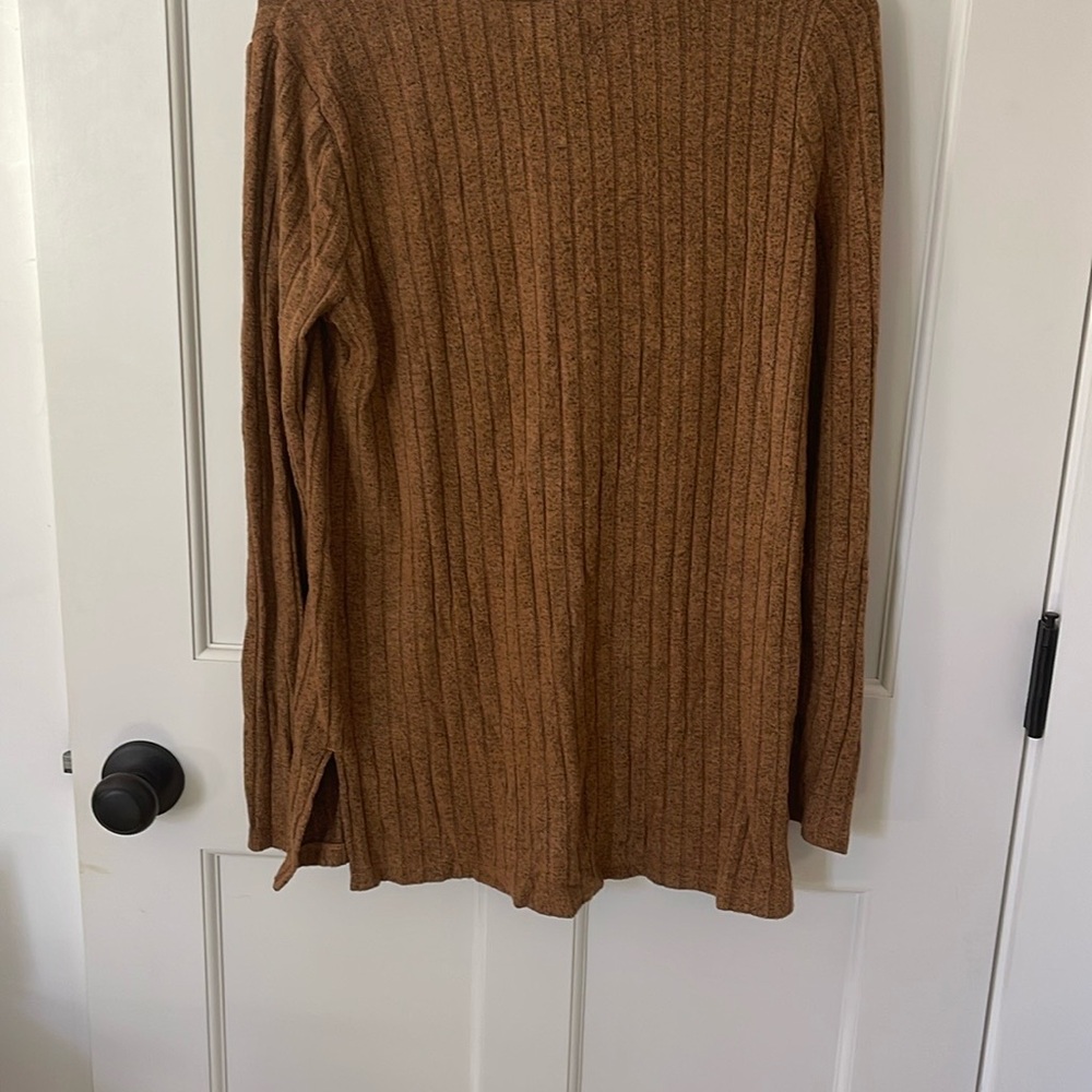 Women's Brown Ribbed top - Picture 3 of 6